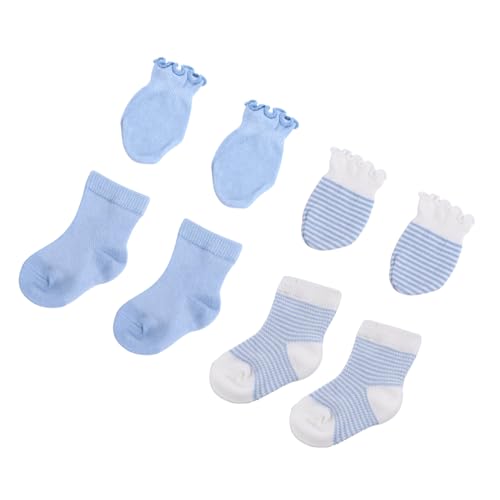 BESPORTBLE 4Pairs Adorable Newborn Socks Mittens Socks Mittens Cozy Ankle Socks Warm Gloves for Party
