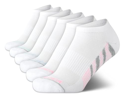 Image of Nautica Womens No Show Socks Moisture Wicking Athletic Low Cut Socks 6 Pack | Moisture Wicking Dri-Motion Fabric, Cushioned Key Areas, Banded Arch Support, No Show Low Cut, Shoe Size 4-10