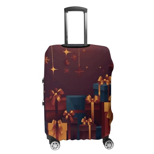 Christmas Gift Box Travel Luggage Cover Elastic Washable Suitcase Cover Dustproof Anti-Scratch Suitcase Protector Fits 19-32 Inch Luggage, S4