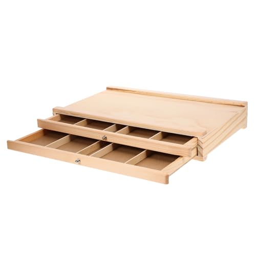 IWOWHERO Caja De Almacenamiento De Pinceles Estuche Porta Pinceles Soporte Organizador De Bolígrafos Organizador De Almacenamiento De Pinceles Porta Pinceles De Acuarela Portalápices Madera