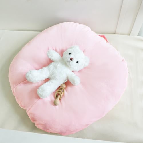 Image of Newborn Lounger Cover, Soft Comfortable Baby Lounger Cover, 1 Pack Reversible Removable Slipover for Infant Lounger Pillow, Pink Gingham Bow (Lounger not Included)