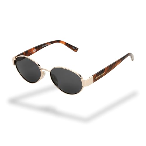 Image of Foster Grant Womens Sunglasses – Oval Tortoise Frame with Metal Accents & UV Protection, Scratch-Resistant Green Lenses for Women's Everyday Style & Eye Care