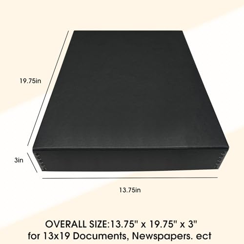 Image of Golden State Art, Drop Front Archival Storage Box, 13.75 inchx19.75 inchx3 inch-Black | Acid-Free 13x19 Museum Photo Storage Box with Metal Edge, Preserve Documents, Prints, Poster, Photographs, Arts And Crafts