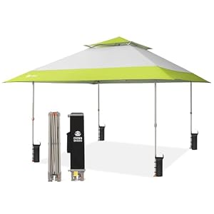 CROWN SHADES 13×13 Pop Up Canopy, Outdoor Canopy Tent, Gazebo for Backyard & Patio Furniture, Foldable Sun Shade, Grey&Green
