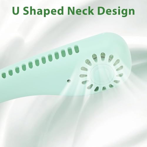Image of Drumstone (𝟏𝟓 𝐘𝐞𝐚𝐫𝐬 𝐖𝐚𝐫𝐫𝐚𝐧𝐭𝐲 Hanging Neck Electric Fan - Portable Leafless Neck Fan with 5-Speed Gear, ABS & PC Body, Ideal for Outdoor, Travel, Sports & Daily Use