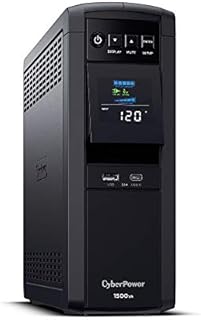 CyberPower CP1500PFCLCD PFC Sinewave UPS System, 1500VA/1000W, 12 Outlets, AVR, Mini Tower