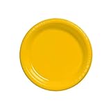 Creative Converting Touch of Color 20 Count Plastic Dinner Plates, School Bus Yellow