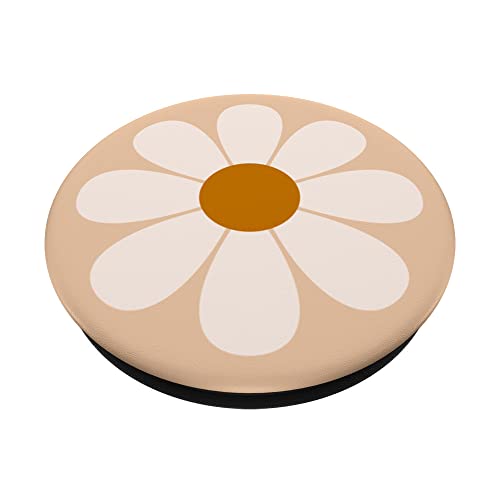 Retro Daisy Flower Summer Y2K Aesthetic Coconut Girl Bimbo PopSockets Swappable PopGrip, Black - Image 2