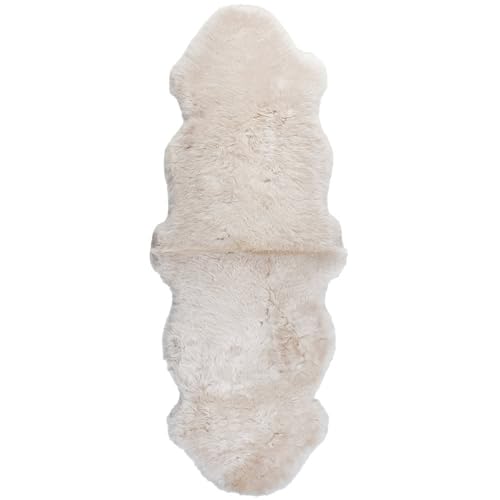 Knutzen Wohnen Real Large Lambskin 50 x 160 cm Natural & Warming Lambskin for Sofa Cuddly Companion for Your Cosy Home