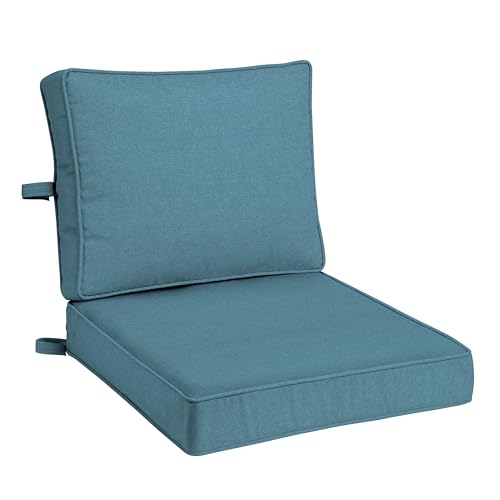 Arden Outdoor Deep Seat Cushion Set, Foam, Olefin, 24x24, Denim Blue Solid
