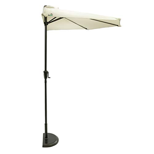 MaxxGarden Parasol voor de tuin, wandmontage, Ø 270 cm, halve parasol, kleur grijs, set met extra sokkel - Afbeelding 3