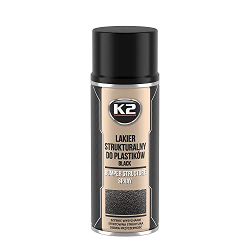 K2 Stoßstangenlack, Kunststofflack, Lackspray, Stoßfänger, Kunststoff lackieren, schwarz 400ml