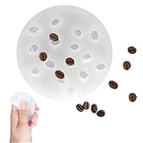 Stampi in silicone per cottura al forno, stampo in silicone per chicchi di caffè da 2, 8 pollici di diametro, stampo realistico per chicchi di caffè facile da pulire per candele, saponi e cioccolatini