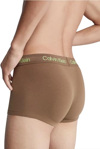 Calvin Klein Mens 3 Pack Stencil Logo Cotton Stretch Low Rise Trunk (US, Alpha, Medium, Regular, Regular, White/Nightshade/Coffee)4