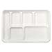Bekith 60 Pack 6-Compartment Disposable Paper Plate, 100% Compostable Bagasse School Lunch Tray, Heavy-Duty Sectional Plates Made of Sugar Cane Fibers