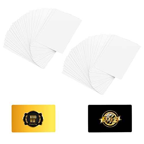 KINBOM 50 Piezas Tarjetas de Visita Metal Sublimación de Doble Cara, 0,22mm de Grosor para Personalización de Oficina Negocios Promociones VIP