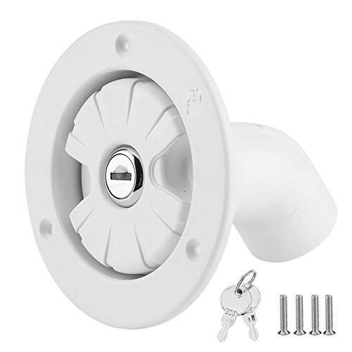 Image of 80mm /3.1in RV Water Locking Cap - Leakproof Gravity Freshwater Filling Hatches with Seal Ring Design, 2 Keys for Camping Trailer Motorhome (White)