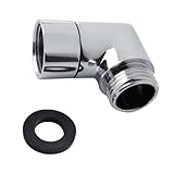 Adattatore per doccetta a 90 gradi, adattatore per tubo doccia, testa articolata, angolo per doccetta, adattatore per tubo doccia, con guarnizione in gomma (argento)
