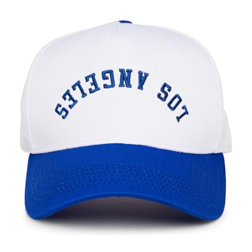 Adult Trucker Snapback Hat 2-Tone Cap - Los Angeles (Upside Down)
