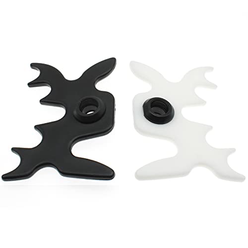 OZXNO 2 Pcs Slip-On Moosehead Bridge Head Antlers Pool Cue Accessory(Black+White)