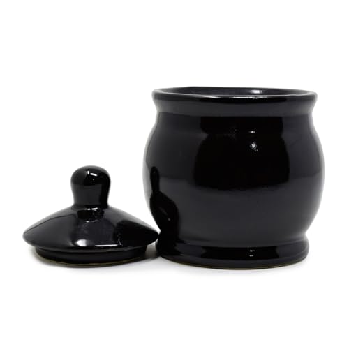 Image of The Himalayan Goods Company 300 ml Ceramic Kitchen Container with Lid Tea Coffee Sugar Spice Pickle Salt Pepper Jar (Black)