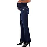 Savi Parker Women's Maternity Bootcut Jeans with Pockets Maternity Clothes-Pregnancy Must Haves Maternity Jeans Over The Belly for Spring and Summer - 32.5' Inseam (L, Zoe Wash)