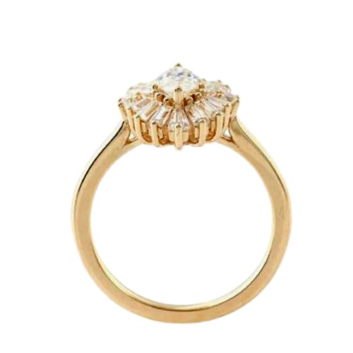 Bague de fiançailles moissanite carrée en argent plaqué or 14k pour femme
