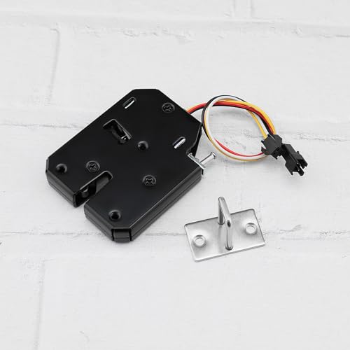 LT Easiyl 2set Electric Control Lockers Latch Lock DC 12V 2A Electric Magnetic Lock with Detection Switch Lock Hook 25.5mm for Door Access Control System Small Cabinet Lock - Thumbnail 7