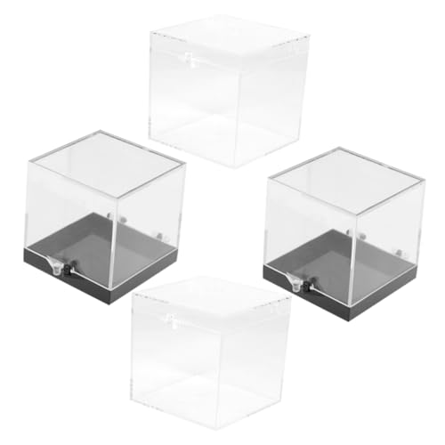 BRIGHTFUFU Mineralpräparate Aufbewahrungsboxen Quadratische Klare Acryl Vitrinen Mit Deckel Sammlerstückhalter Schmuck Organizer Für Sammlung Und Präsentation
