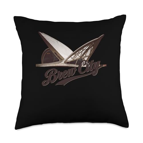 Milwaukee Architecturally Inspired Brew City Design Throw Pillow
