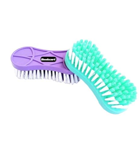 Soft Bristle Clothes Cleaning Brush, Oval Fabric Laundry Scrub with 2.5 cm Bristles, Multicolour, Pack of 2-picture-10