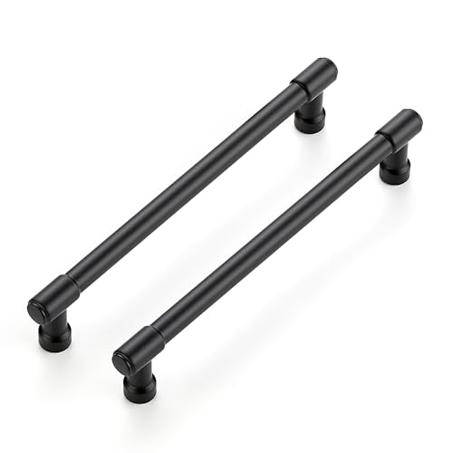 Image of Ravinte 10 Pack 6-1 /4 Inch Hole Center Solid Kitchen Cabinet Handles Matte Black Dresser Pulls Cabinet Drawer Pulls for Kitchen Cupboard Hardware