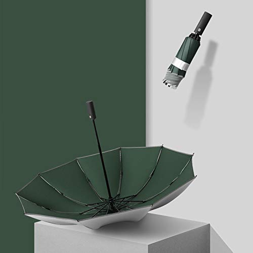 eexbz Umbrellas for Rain Ten-Bone Umbrella Business Men and Women Car Folding Reverse Umbrella Strong Umbrella for Wind and Rain(H)