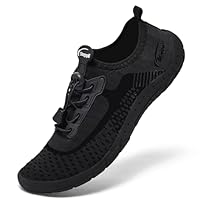 Steppli Water Shoes Pool Sea Surf Aqua Quick-Dry Weitsuit Non Slip Lightweight Shoes for Men Women Black EU43=UK9.5