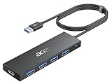 Acer USB ハブ 4ポート【120cm 延長ケーブル搭載】USB-A 3.0 拡張Hub 5Gbps高速転送 小型 コンパクト USB 変換アダプター デスクトップ ノートPC Surface 対応 キーボード マウス ファン Uディスク 対応 テレワーク 在宅勤務 – 1.2m