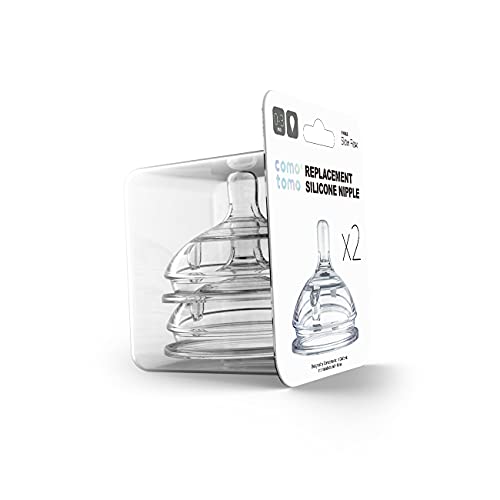 Comotomo Silicone Replacement Nipple, Slow Flow, 0-3 Months, 2 Count(Pack of 1) - Image 4