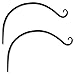 Gray Bunny Hand Forged Curved Hook, 14 Inch, Set of 2, Black, Beautiful Outdoor Mounted Upturned Hook for Bird Feeders, Plants, Lanterns, Wind Chimes, As Wall Brackets and More!