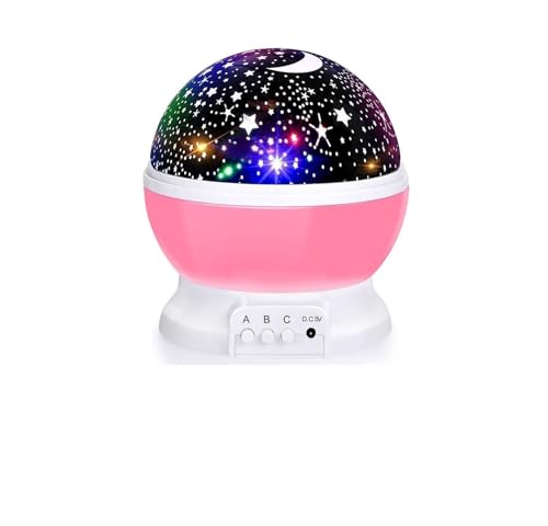 Image of Star Night Light, 360-Degree Rotating Star Projector, Desk Lamp 4 LEDs 8 Colors Changing with USB Cable, Best for Children Baby Bedroom and Party Decorations