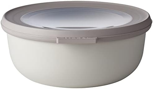Mepal  Multi Bowl Cirqula Rectangular  Food Storage Container with Lid - Suitable as Airtight Storage Box for the Fridge & Freezer, Microwave Container & Servable Dish  750 ml  Nordic White