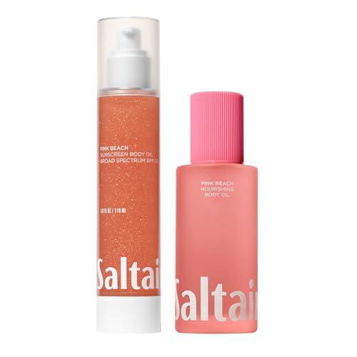Saltair Pink Beach SPF 50 Body Duo | Dry Oil & Bath Oil Set | 2 Pc Kit