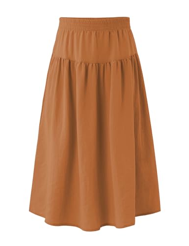 Image of Girls' Skirt A-Line Long Skirt School Uniform Skirt with Pockets, 4-13Y