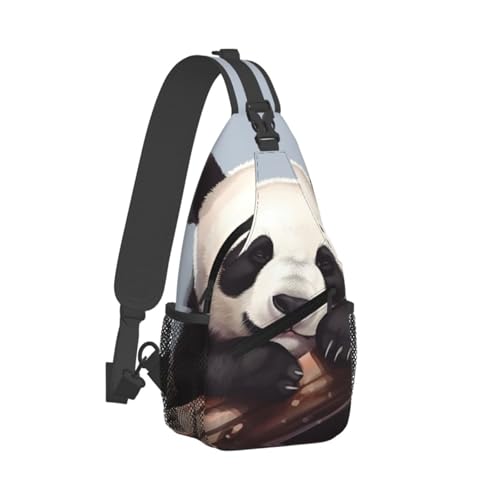 Morrales Sling Bag Unisex Negro con Diseño Cartoon miniatura 7
