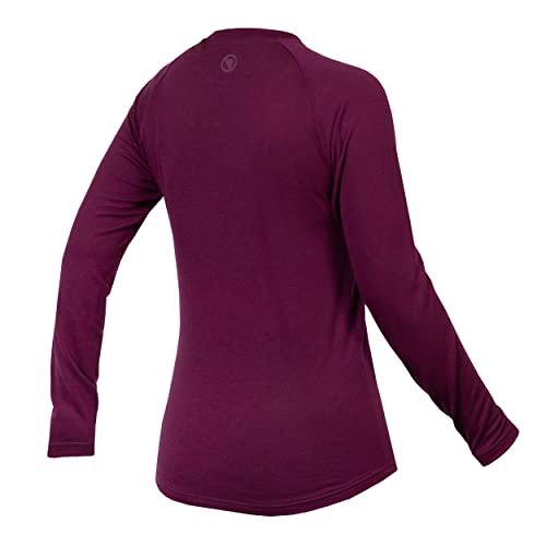 Endura BaaBaa Blend Ciclismo Baselayer Aubergine, Médio