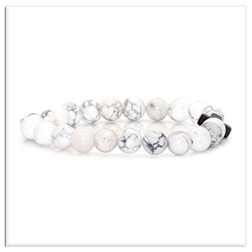 Xusamss Fashion Religious Cross Bracelet 8mm Tiger Eye Turquoise Beads Elastic Bracelet,7 1/2 wrist4