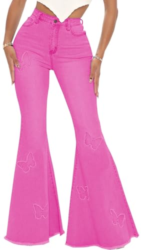 Women Bell Bottom Jeans High Waisted Flare Jean Ripped Hole Classic Denim Bell Bottom Pants4