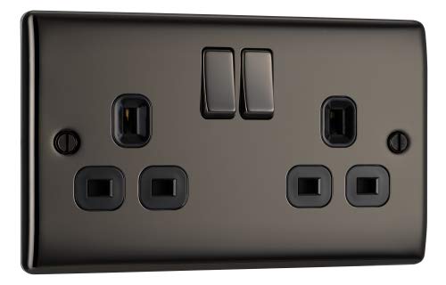 Pack of 5 x BG Nexus NBN22B Twin Switch Sockets Black Nickel 13A, 5 Count (Pack of 1) - Image 2