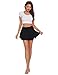 Imagen de Avidlove Mujer Mini Faldas Sexy Encaje Falda Plisada Verano Sólido Corta Falda Ruffle Plisada Elástica Skater Negro L