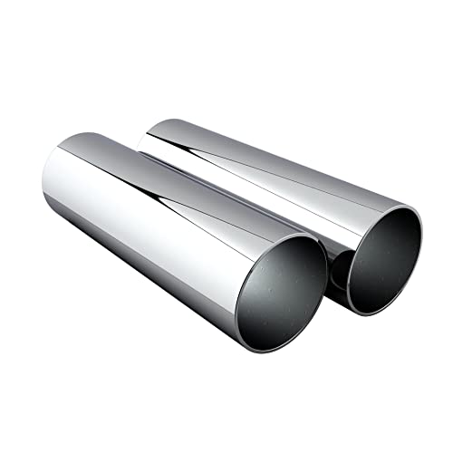 Amaam High Performance Chrome Exhaust Tips, Angle Cut, Pencil Cut, Turn Down, Multiple Sizes, 2 Pcs (9" Length 2.25" Id 2.5" Od 2Pcs Pencil Cut) #TOP1