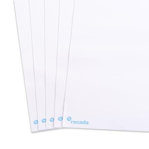 Rocada | Bloc para Rotafolios Blanco | Bloc para pizarra Universal y pizarras con Caballete | Sistema de Agujeros universal | Papel Pizarra 70gr | Pack de 5 unidades x 20 hojas