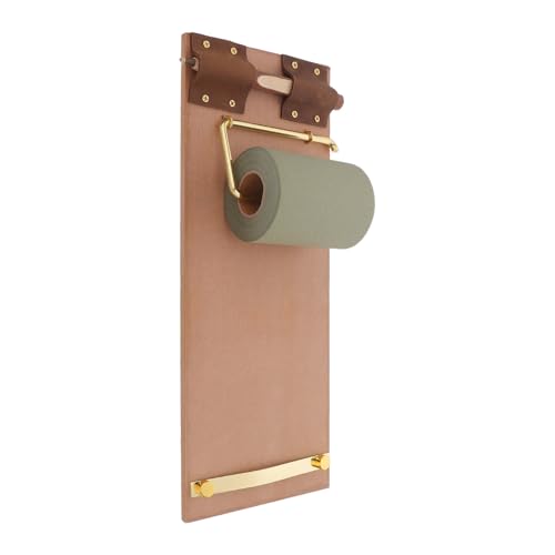 Porte-bloc-notes mural vintage en bois avec rouleau de papier et porte-stylo suspendu chic